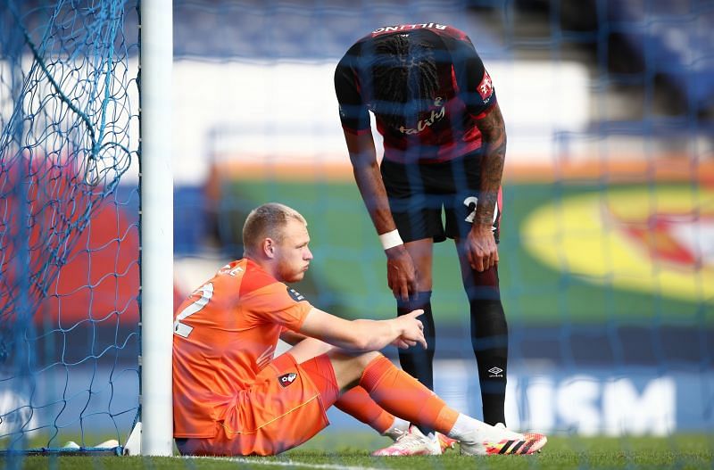 A dejected Aaron Ramsdale, in his last game for the Cherries?